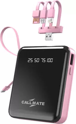 Callmate 10000 mAh Power Bank (12 W, Fast Charging) (Pink, Lithium Polymer) Callmate 10000 mAh Power Bank (12 W, Fast Charging) (Pink, Lithium Polymer)